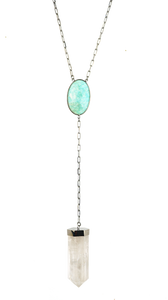 Amazonite & Clear Quartz Pendulum Necklace