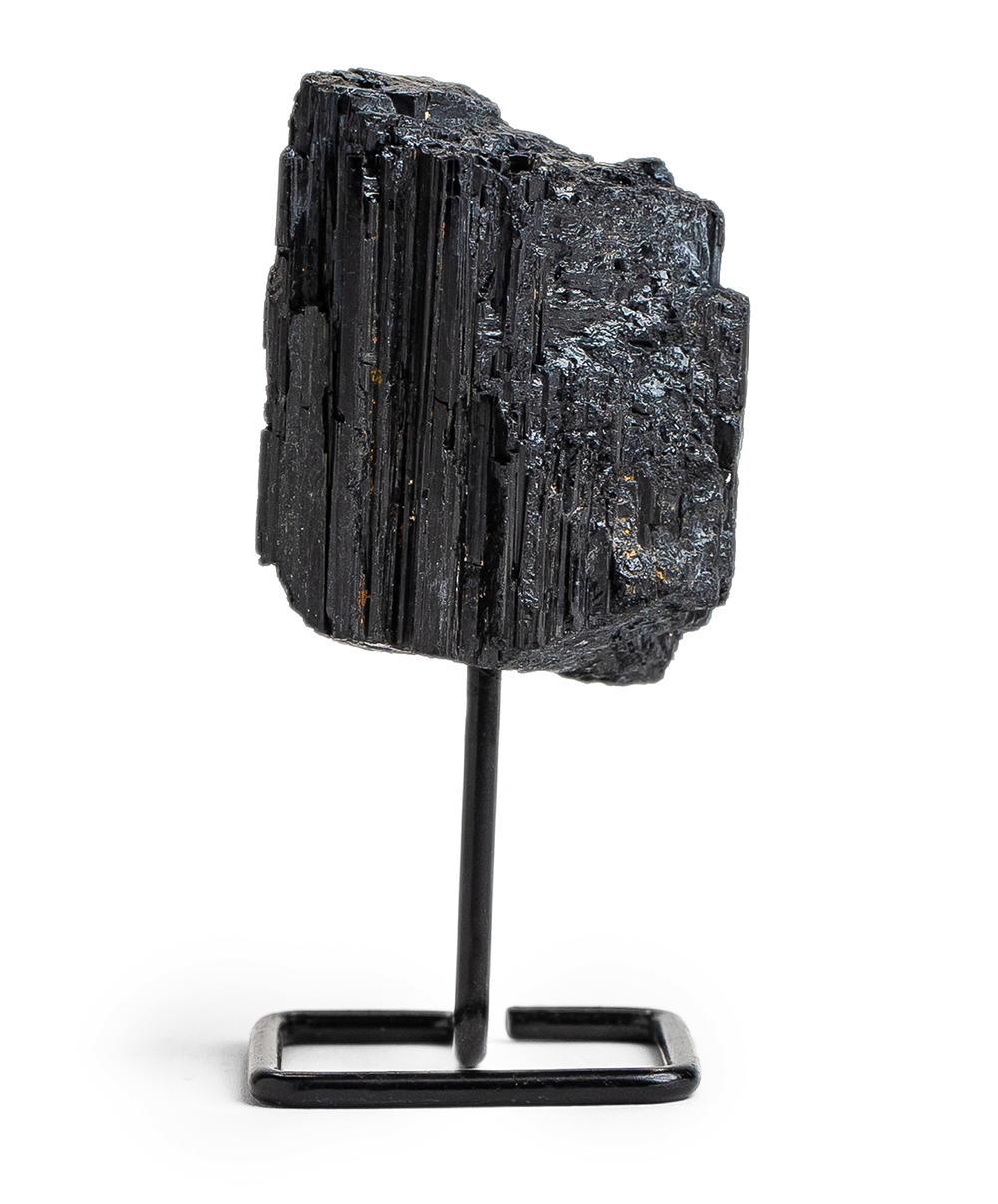Black Tourmaline Crystal on a Stand - Energy Muse