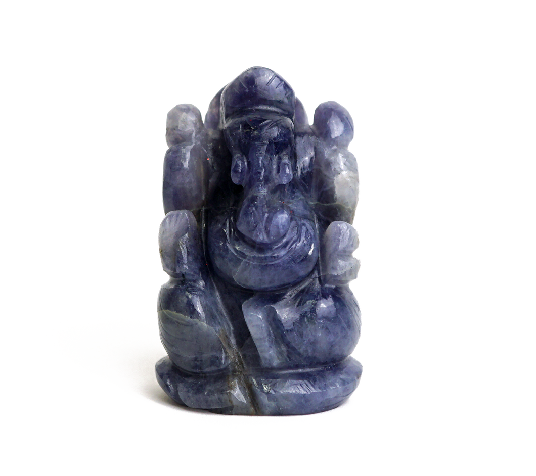Iolite Ganesh Statue