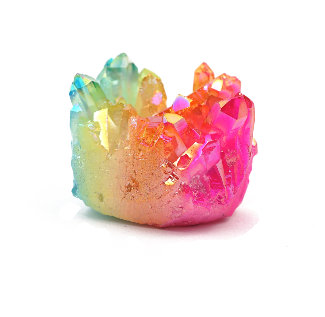 Rainbow Aura Quartz Cluster