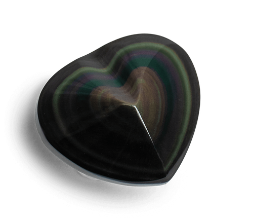 Rainbow Obsidian Heart - Energy Muse