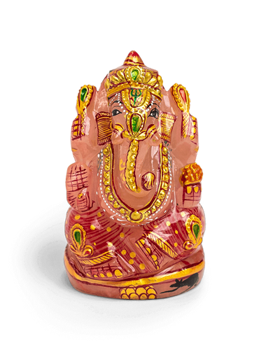 Rose Quartz Ganesh Statue - Energy Muse
