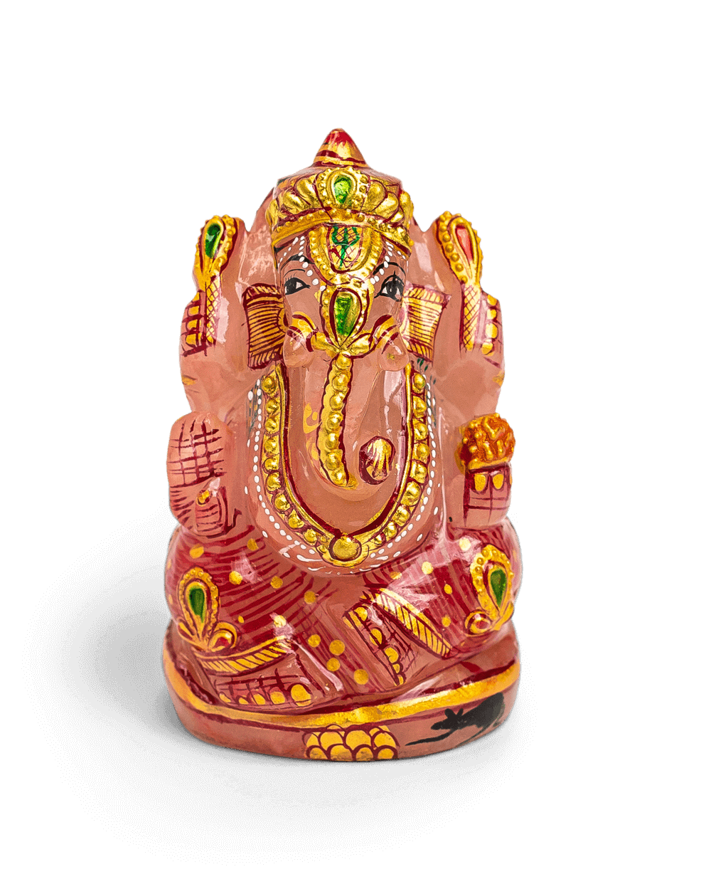 Rose Quartz Ganesh Statue - Energy Muse