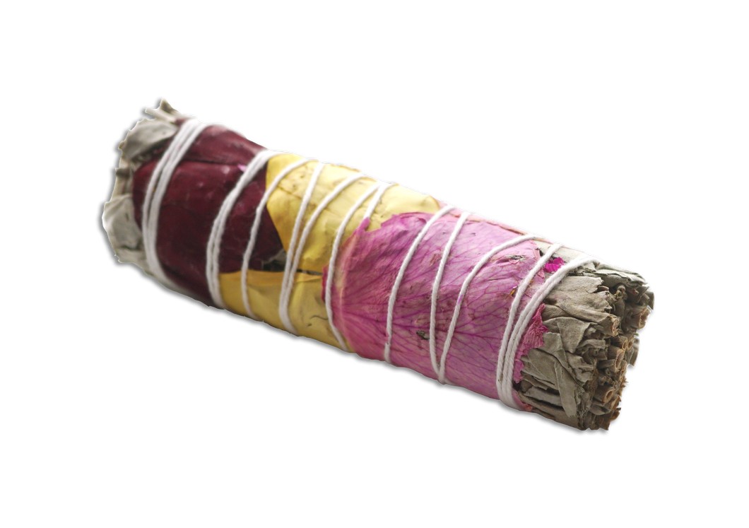 White Sage & Rose Smudge Stick