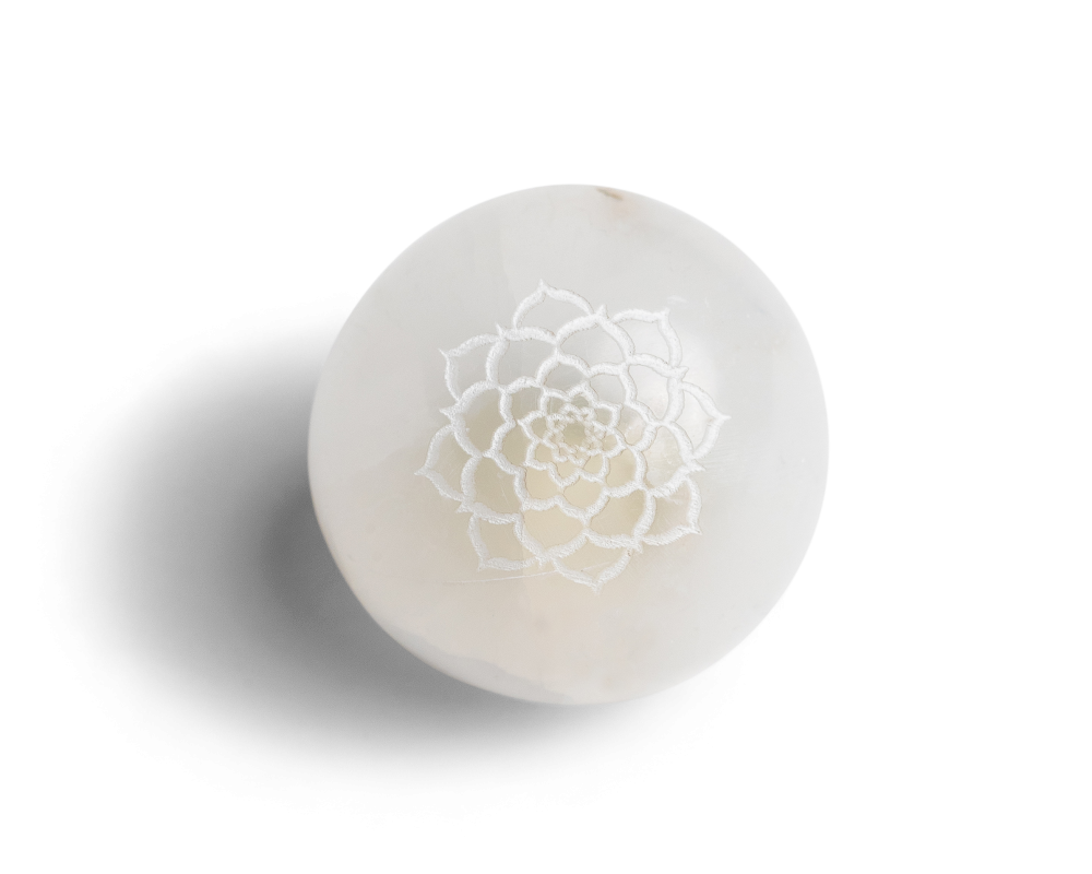 Selenite Lotus Sphere - Energy Muse