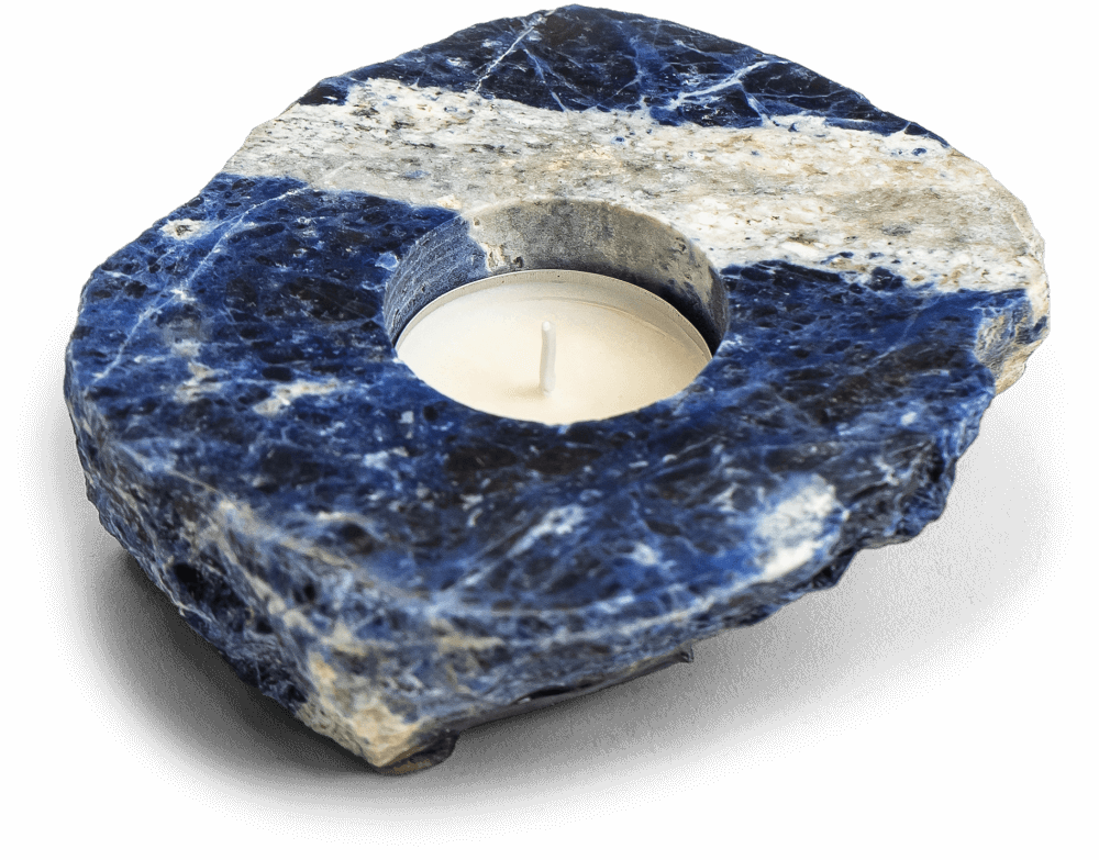 Sodalite Candle Holder for the Home - Energy Muse