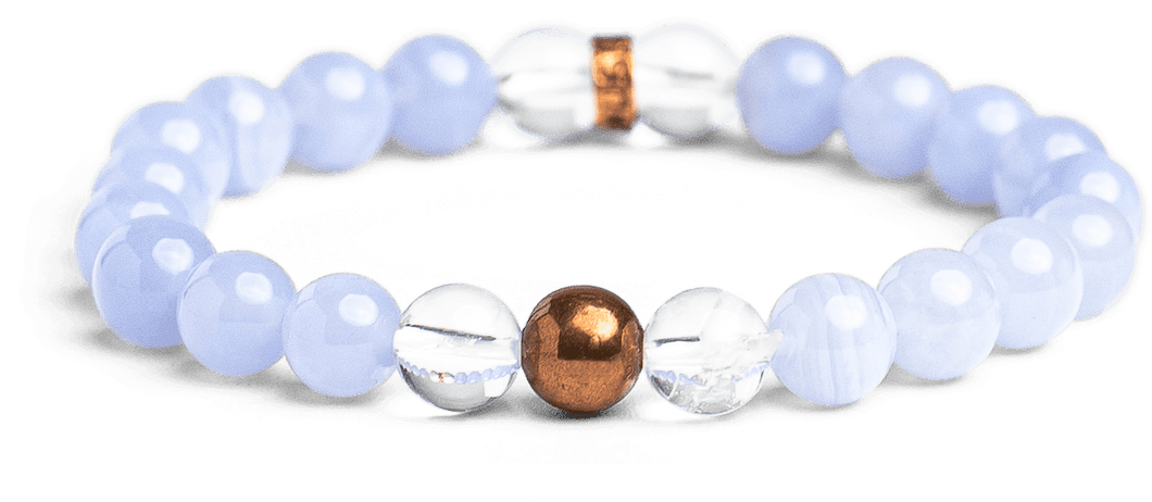 Blue Lace Agate Bracelet for Stress Release - Energy Muse